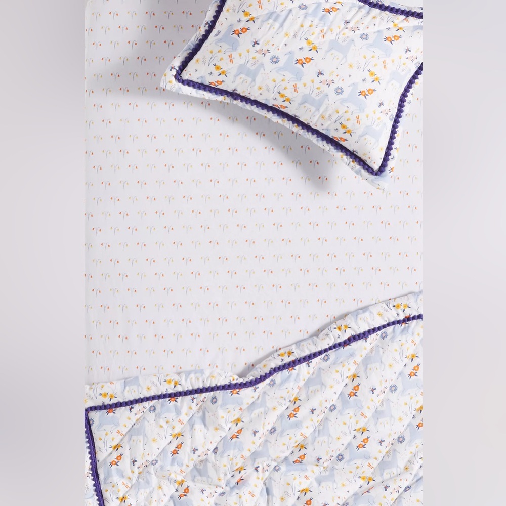 Yelena Bryksenkova Unicorn Meadow Crib Sheet